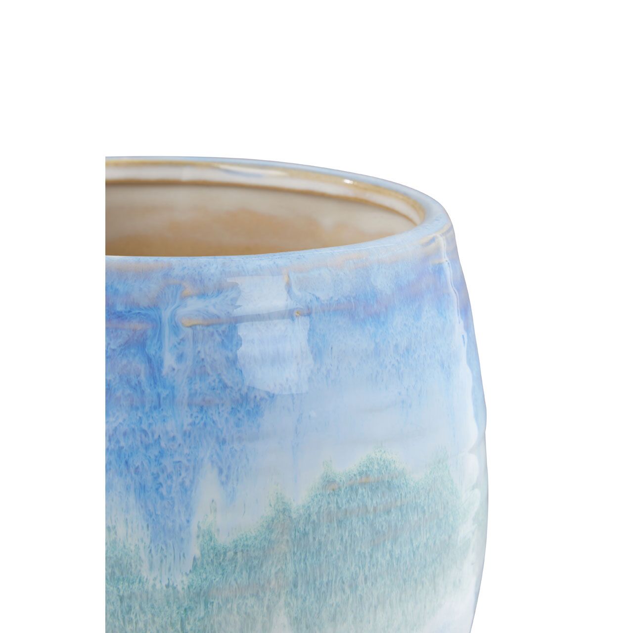 Caldera Blue Ceramic Planter - Modern Design - Image 3