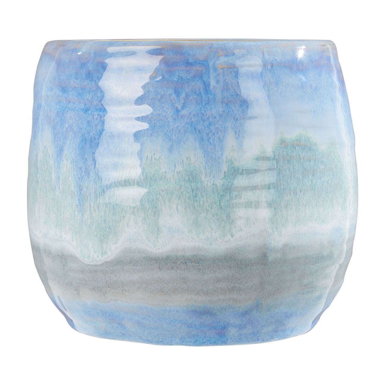 Caldera Blue Ceramic Planter - Modern Design