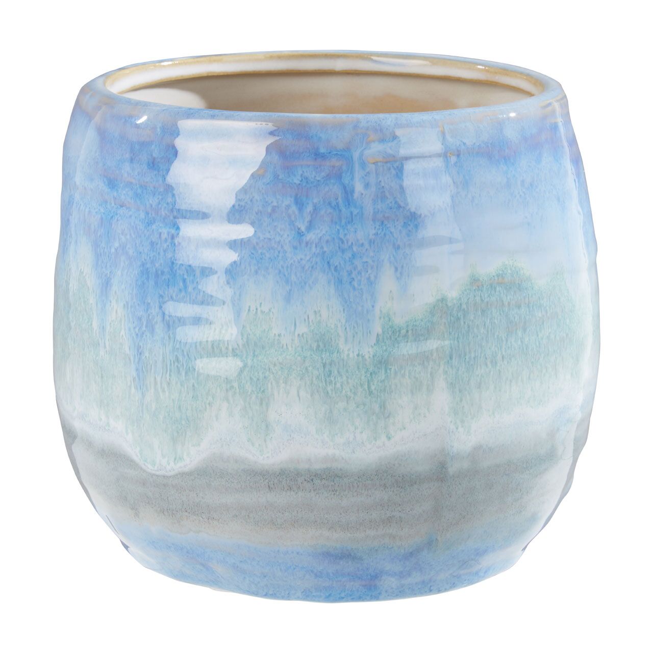 Caldera Blue Ceramic Planter - Modern Design - Image 2