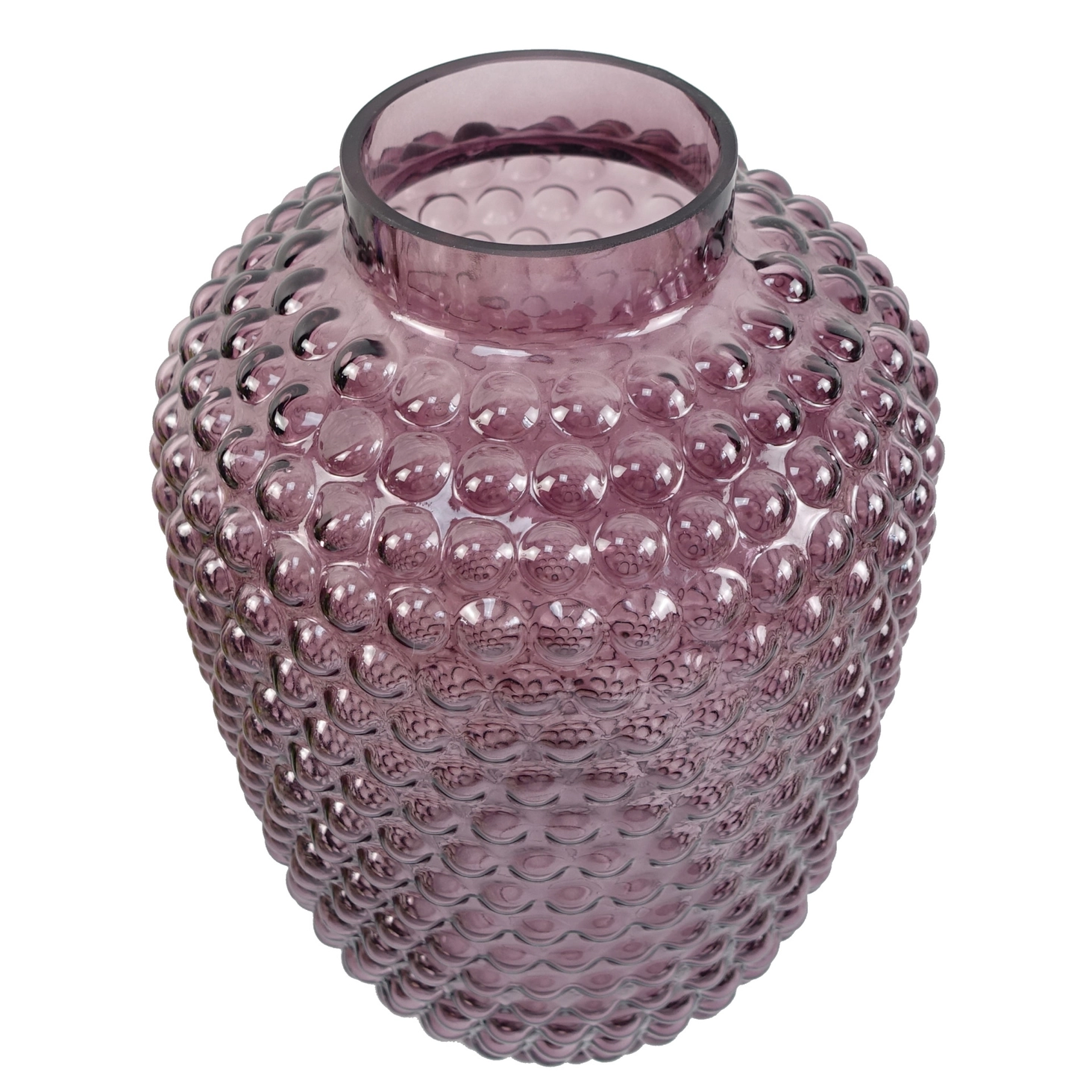 Mulberry Purple Bubble Glass Vase - Image 2