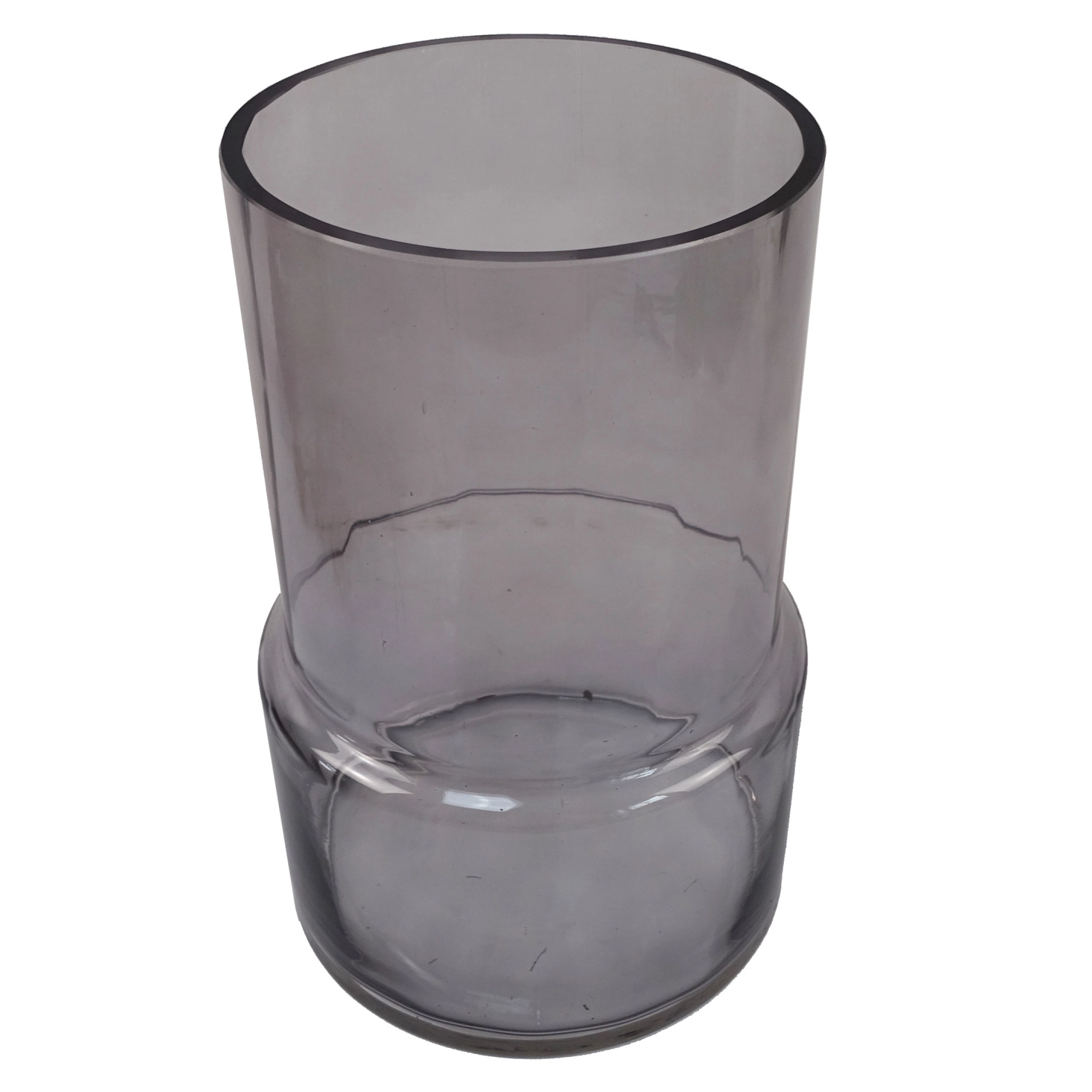 Modern Grey Smoke Glass Vase - Image 3