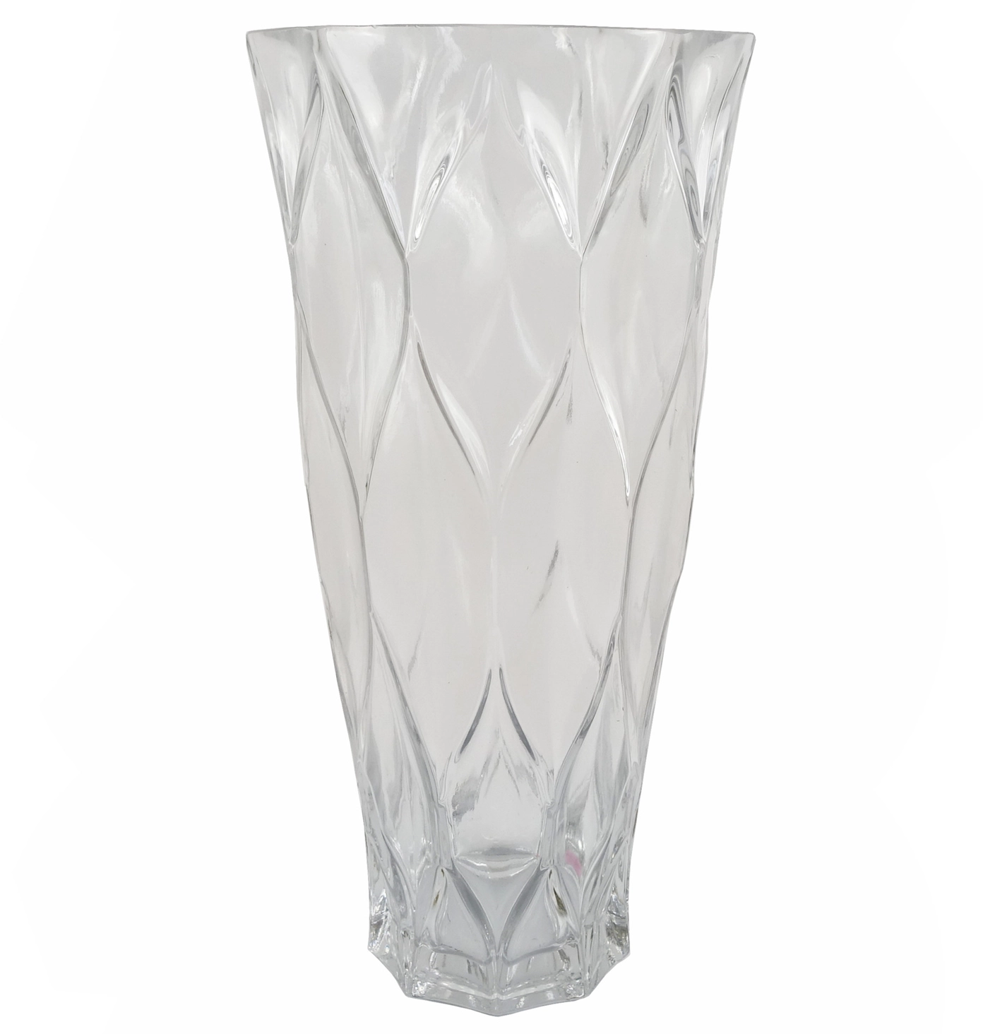 Clear Ridged Glass Vase - Chunky Design