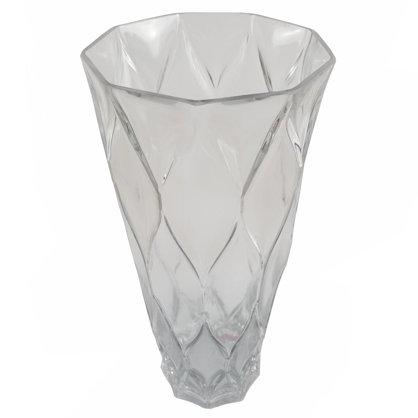 Clear Ridged Glass Vase - Chunky Design - Image 2